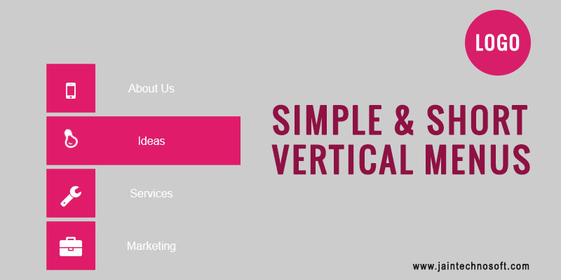 Simple and Short Vertical Website Menus